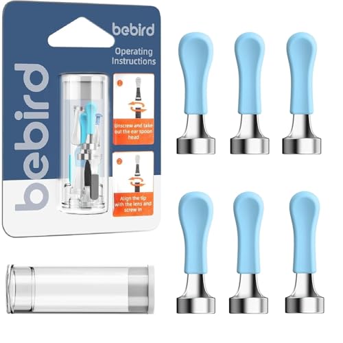 Ear Wax Removal Tool Replacement Tips, 6 pcs for Wet/Dry Earwax Cleaning, Original Ear Cleaner Camera Tips for Bebird Earsight Plus series/30S/R1/X17 Pro/D3 Pro etc