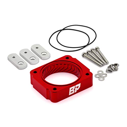 BlackPath - Fits Ford F-150 F-250 Super Duty F-350 Super Duty Throttle Body Spacer Performance (Red) T6 Billet