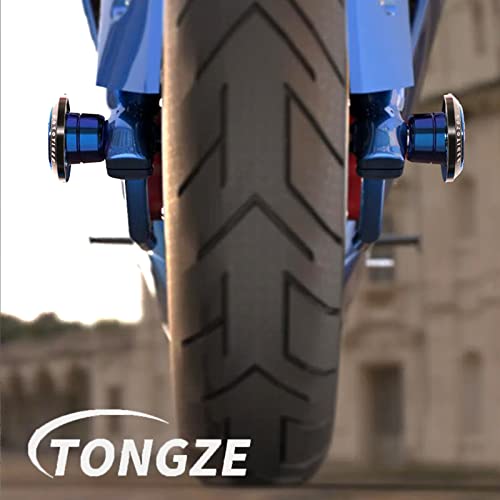 Tongze Motorcycle Frame Slider: Scooter Frame Sliders For Front Fork Cnc Aluminum Wheel Frame Slider For Motorbike Motorcycle Frame Sliders Crash Protector 2 Pack (Blue & Black) #TOP5