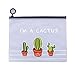 Produktbild askcut transparent gefrostet Stift-Fall, PVC groß mutifunction Pencil-Bag A5 Datei Ordner Dokumente Tasche Stationery Tasche (Drei Kaktus)