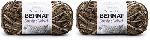 Image of Bernat Crushed Velvet Yarn, Coffee (Pack of 2)