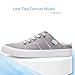 Obtaom Women Canvas Mules Memory Foam Clipper Fashion Sneakers Comfortable Slip-On Mule Backless Shoe(Grey US5)