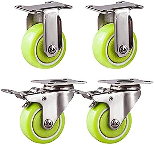 Roulettes pivotantes en acier inoxydable 304 et PU robuste pour mobilier design vert