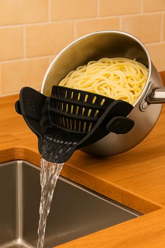 Smart Pots Food Strainer, Clip-On Silicone Colander, Heat-Resista...