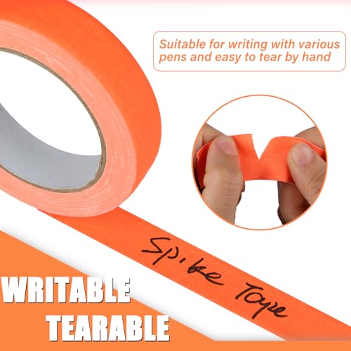 Image of GEYYANG Spike Tape, 1 inch x 20 Yards Orange Fluorescent Gaffers Tape, Black Light UV Reactive, Multipurpose Fluorescent for Stage Marking, Party and Art Crafts