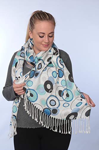 Women's Soft Pashmina Animal Jacquard Silk Wrap Circle Shawl Scarf2