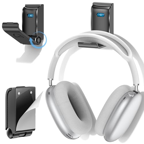 Soporte Universal Plegable para Cascos Gaming - Autoadhesivo para Auriculares Todos Tamaños, 1 Pieza, Negro