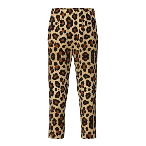 Pajama Pants Pajama Bottoms with Elastic Waistband Sleepwear Lounge PantsLeopard Skin Animal