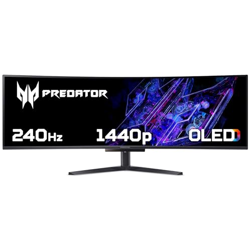acer 49 Predator X49X DQHD 240Hz QD-OLED Freesync Curved Gaming Monitor with KVM + 90W PD