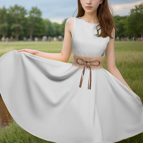 Manfnee Women Faux Leather Wrap Belt fashion wrap cinch belts Wide Waistband Belt for Dress2