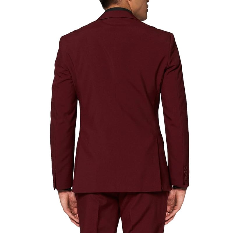 Men's 2 Piece Slim Fit Suit Set Two Button Blazer + Pants Casual Tuxedo Set for Wedding Party Jacket Dress Suit3