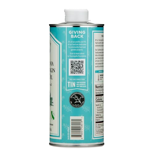 La Tourangelle California Extra Virgin Olive Oil, Cold-Pressed High Antioxidant Olives Single Origin from California, 25.4 Fl Oz