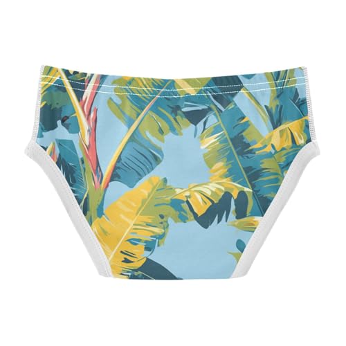 KLL Tropical Banana Leaf Boys Toddler Cotton Briefs Cute Undies2
