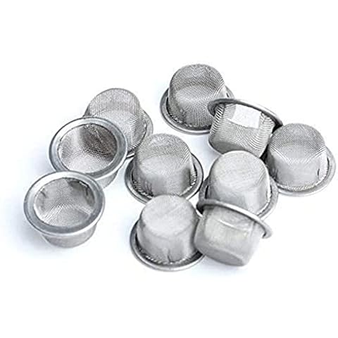 EPRHY Crystal Pipe Screens Filters 10pcs 0.5Inch Diameter Crystal Tobacco Pipe Stainless Steel Mental Screen Filters for Crystal Smoking Pipes Use Cover