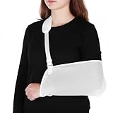Wanmu Arm Sling for Women and Men, Breathable Shoulder Brace Immobilizer, Comfortable and Lightweight Medical Sling for Shoulder Injury, Broken, Dislocated, Fracture, Strain (White)