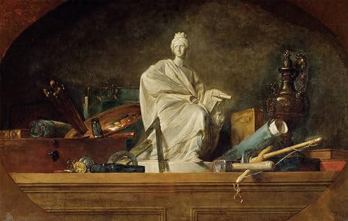 Peinture Chardin Attributs des Arts : affiche moderne et gravure sur toile 60x90