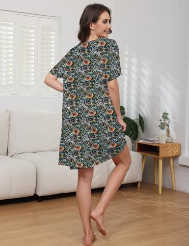 Image of Hospital Gowns for Women Open Back Tear Away Snap Post shoulder Dress Short Sleeve Soft Adaptive Clothing with Pockets