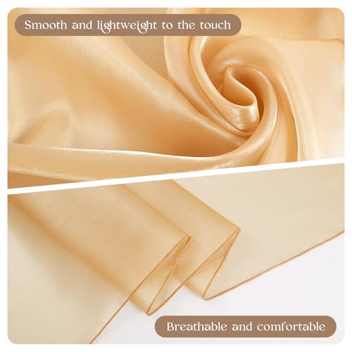 E-Clover Shawls and Wraps for Evening Dresses Satin Scarf for Women Long Wedding Shawls for Bridal Party Everyday Wear Champagne3
