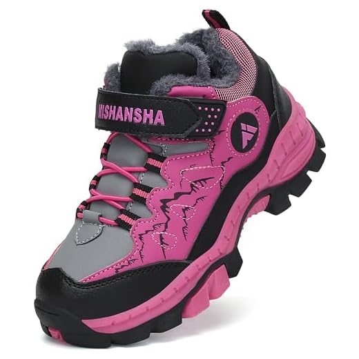Mishansha Botas de Trekking Niño Antideslizante Botas de Senderismo Niña Ligero Zapatillas Montaña Al Aire Libre Botas de Nieve Morado Gr.39