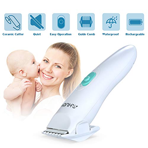 Sangmei bebê máquina de cortar cabelo elétrica à prova d 'água bastante operação recarregável 2 gui