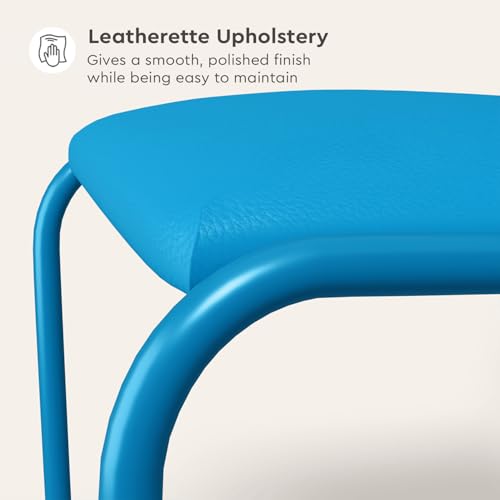 Image of Interio by Godrej Vivid Ergonomic Leatherette Cantilever Chair for Work from Home /Multipurpose /Study, 1 Year Warranty, Heavy Duty Steel Frame, Pre-Assembled Chair (Blue)