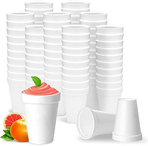 Shop Square 12 Oz Disposable Foam Cups (100 Pack), White Foam Ins...