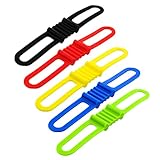 【Tamaño del producto】: la longitud de la banda de silicona es de 14 cm / 5,5 pulgadas. Se puede estirar como máximo a 25 cm / 9,8 pulgadas. Puede usarlos fácilmente para sujetar objetos de varios tamaños y formas a su bicicleta.