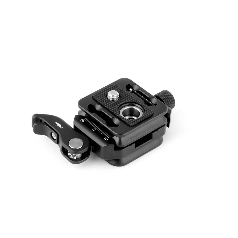 3 Legged Thing Ultra Clamp - Dual Lever & Twist Arca-Swiss Compatible Clamp with QD4XP Plate, Square Base, Security Catch, Ambidextrous, Camera Tripod Mount - Darkness