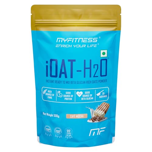 Image of Oats Powder | iOat H2O | Instant Ready To Mix Beta Glucan Rich Flavoured Oats Powder | Breakfast Cereals (500g (Pack Of 1), Cafe Mocha)