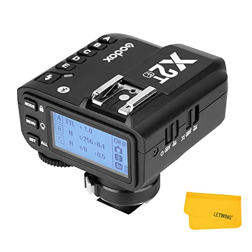 Godox X2T-F TTL Wireless Flash Trigger Transmitter Compatible for Fujifilm Fuji Camera, 2.4G 1/8000s HSS, LCD Display, Quick Lock Hot-Shoe, 5 Separate Group Buttons to Realize Quick Setting