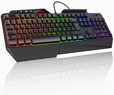 TECKNET Wired RGB Gaming Keyboard - 26-Key Anti-Ghosting, 13 Ligh...
