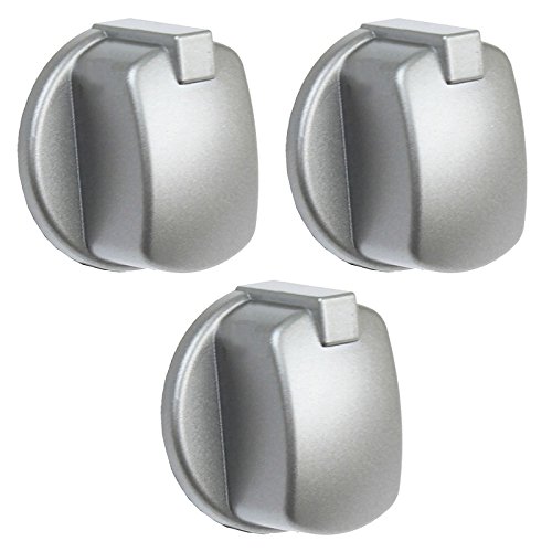 Spares2go Boutons de Commande compatible avec Indesit Four (Lot de 3, Argenté/Inox)