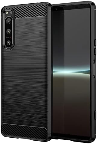 EVUNNBC for Sony Xperia 5 IV Case, Sony Xperia 5 IV Phone Case Flexible TPU Shock-Absorption Military Grade Drop Protection Slim Fit Phone Cover for Sony Xperia 5 IV (Black)