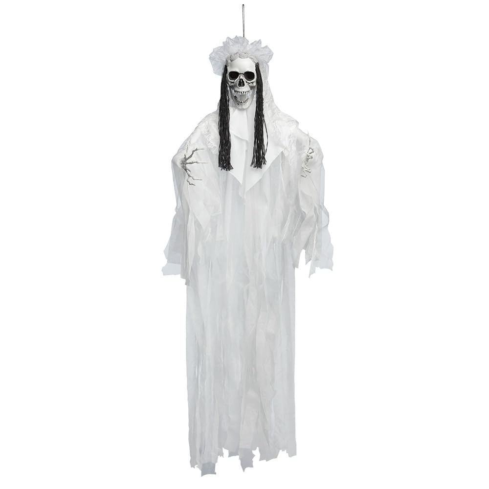 Boland 73093 - Horror Braut, 160 cm, Hängedeko für Halloween mit Licht, inkl. Batterien, Party Deko, Horror Deko für Mottoparty