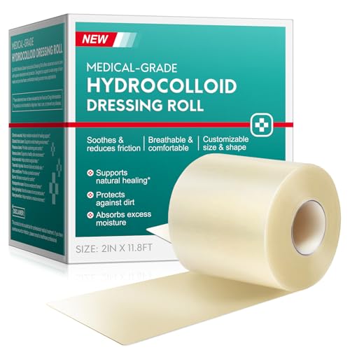 Hydrokolloid Rolle 5 cm x 3 6 m Selbstklebendes Atmungsaktives Schutz-Tape für Haut Flexible Wasserdichte Hautschutzrolle Komfortabler Halt Zuschneidbar 1 Rolle