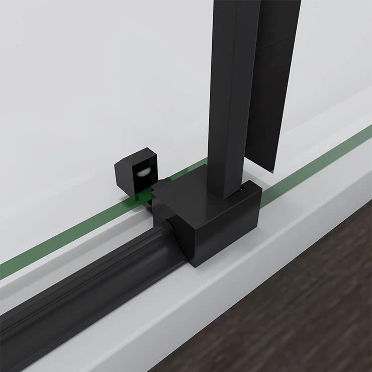 Mampara de ducha - Corredera - Vidrio Templado 8mm - Easyclean - Una hoja corredera Otra fija - Perfil de aluminio negro mate - Disponible en varios tamaños - 100x200cm