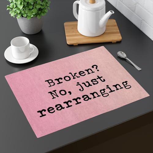 Lot de 4 sets de table en lin grand format de table avec message de motivation