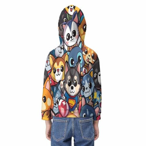 Sweat à capuche Chien 3D pour enfant 11-13 ans pull d'hiver confortable - 6
