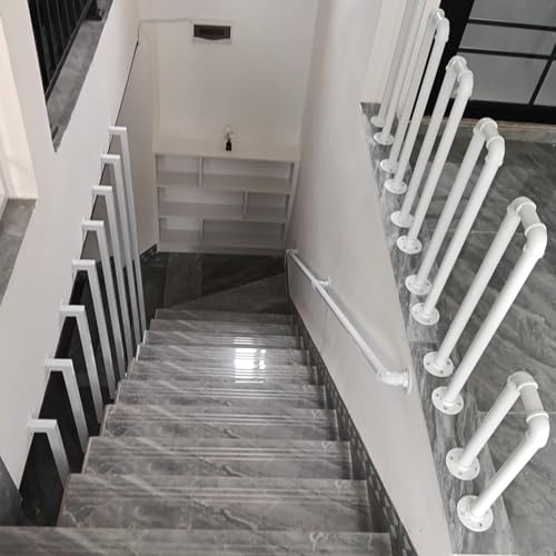Rambarde d'escalier design industriel en métal blanc de qualité supérieure - 8