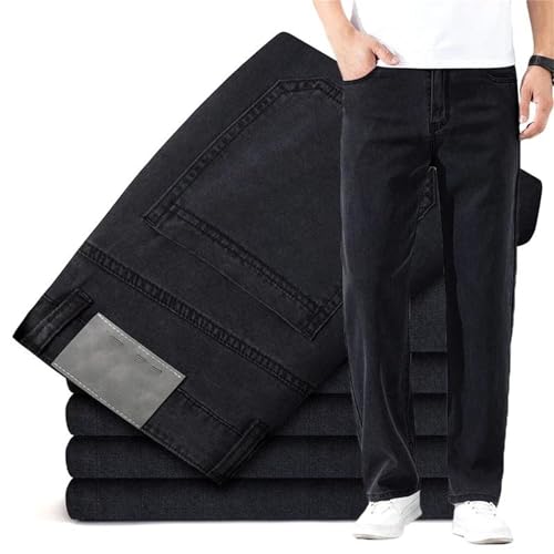 Men's Summer Lyocell Jeans Loose Wide Leg Denim Pants Fashionable Casual Straight Elastic Trousers4