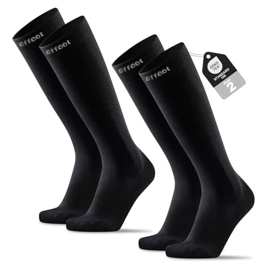 Effeet 2 Pares Medias de Compresión Mujer Hombre 20-30 mmHg - Calcetines Compresion para Deporte Vuelo Viaje Embarazo y Trabajo de Pie (Negro, 39-42)