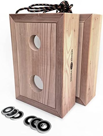 Sinkhole Washers Washer Toss Game. Great for Backyard Fun, Tailgating, Camping, Parties..., Blue,Red