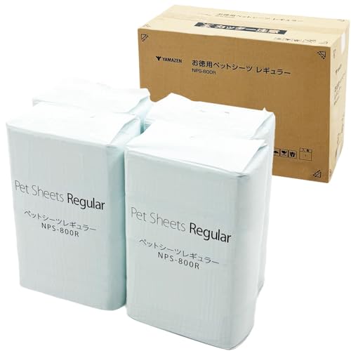 山善(YAMAZEN) ペットシーツ レギュラー 日本製高分子ポリマー 消臭 小型犬 800枚 1回使い捨て トイレシート NPS-800R