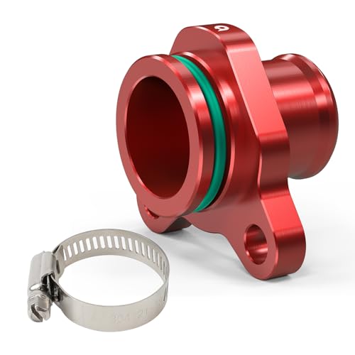 Bevinsee Aluminum Water Hose Fitting Coolant Port Fitting w/O-ring Compatible with BMW N52 N54 N55 Engine E90 E91 E92 E93 335i 335xi 135i 325i 330i 525i 525xi 528i 528xi 530i 530xi, 11537541992, Red