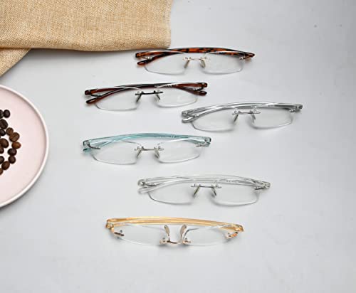 Eyekepper R14001-6PC-MIX-250 6-Pack Mix Color Small Lenes Rimless Reading Glasses Women - Frameless Reader Eyeglasses thumb #7