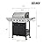 4-Burners Propane Gas Grill with Side Burner & Thermometer, 42,000 BTU Output Stainless Steel Grill for Outdoor BBQ and Camping, Patio Backyard Barbecue (4 Burner+Side Burner)