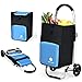 RELAX4LIFE Einkaufstrolley 53 Liter klappbar, Einkaufsroller mit Kühlfach & 2 Haken & Abnehmbarer Tasche, Einkaufstasche auf Rollen, Handwagen bis 50 kg belastbar, Einkaufswagen wasserdicht, blau