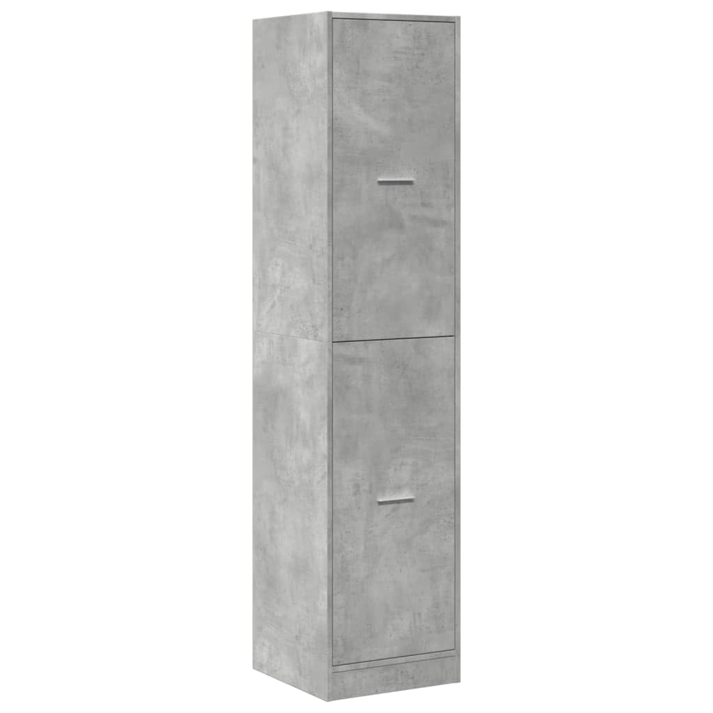 Engineered Wood Pantry Cabinet with 4 Drawers, Concrete Gray | Measures 15.7x16.1x68.7 inches, providing slim vertical storage for kitchens, living rooms, and home offices.
