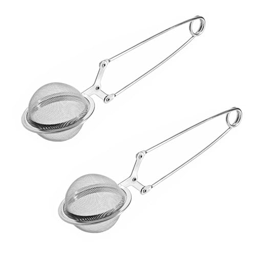 2 Stück Teesieb, Teesieb für Losen Tee, Teaballs – Edelstahl-Klemmgriffe, 4.5 cm Durchmesser, passend für lose Teezubereitung, langlebig, leicht zu reinigen und praktisch im Einsatz