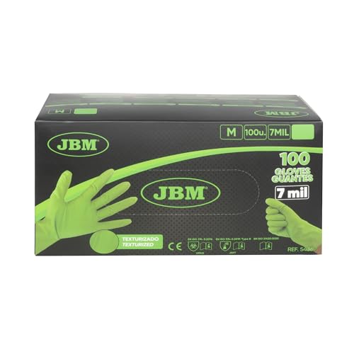 GUANTES VERDES DESECHABLES DE NITRILO - T:M - 7,0MIL (100 UDS) TEXTURA DIAMANTE